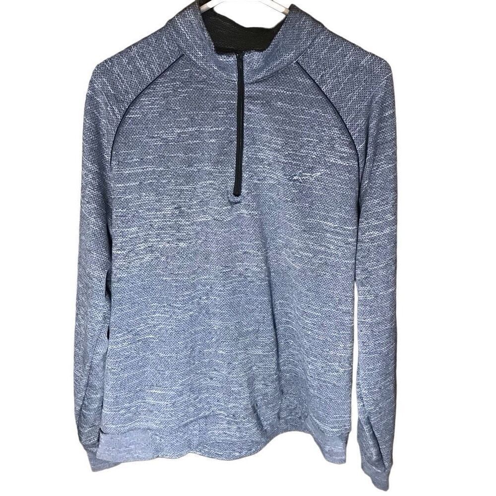 Greg Norman long sleeve blue golf shirt SZ Large 1/4 zip fleece lined